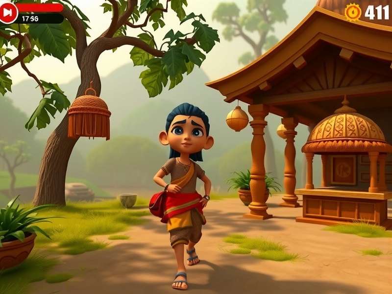 Indian Ginger Journey gameplay screenshot showing character in traditional Indian setting